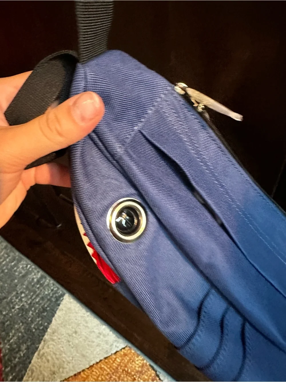Blue Shark-Accent Crossbody Sling Bag/ Fanny pack